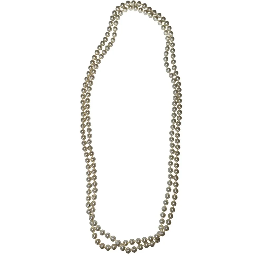 Vintage Long Pearl Necklace Double Strand Classic Faux Pearl Necklace for Women